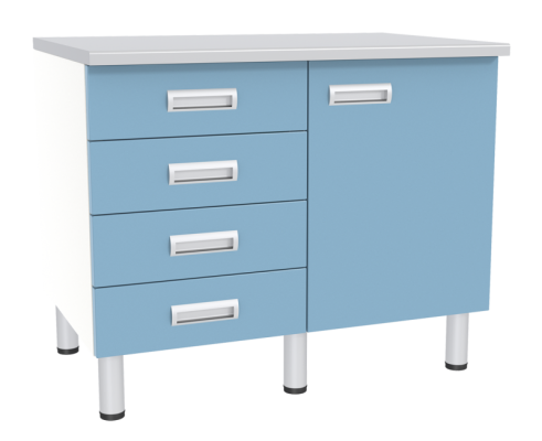 Стол лабораторный двухтумбовый с дверкой, полкой и ящиками МЕГИ ForLab СЛ-03-113 (СЛ-03-МСК)