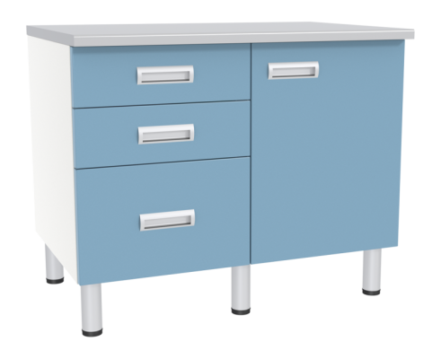 Стол лабораторный двухтумбовый с дверкой, полкой и ящиками МЕГИ ForLab СЛ-03-114 (СЛ-03-МСК)