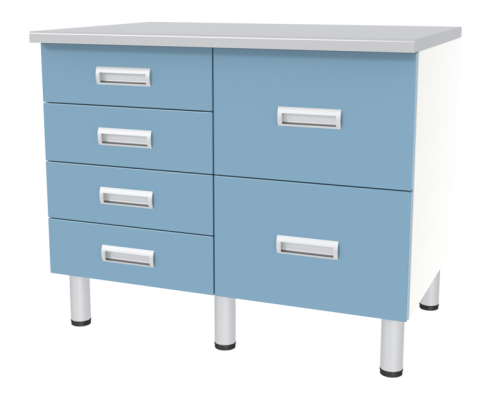 Стол лабораторный двухтумбовый с шестью ящиками  МЕГИ ForLab СЛ-03-110 (СЛ-03-МСК)