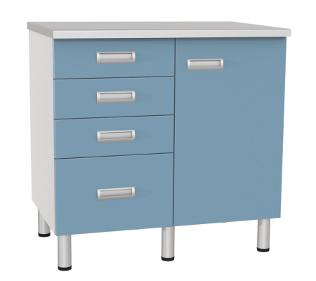 Стол лабораторный двухтумбовый с дверкой и ящиками МЕГИ ForLab СЛ-03-213 (СЛ-03-МСК)