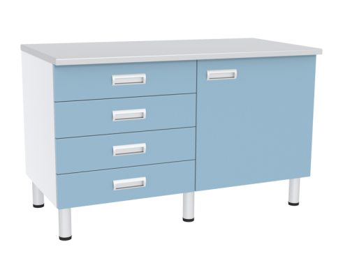 Стол лабораторный двухтумбовый с дверью и ящиками МЕГИ ForLab СЛ-04-118 (СЛ-04-МСК)