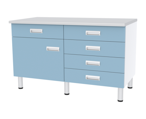 Стол лабораторный двухтумбовый с дверью и ящиками МЕГИ ForLab СЛ-04-113 (СЛ-04-МСК)