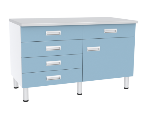 Стол лабораторный двухтумбовый с дверью и ящиками МЕГИ ForLab СЛ-04-120 (СЛ-04-МСК)