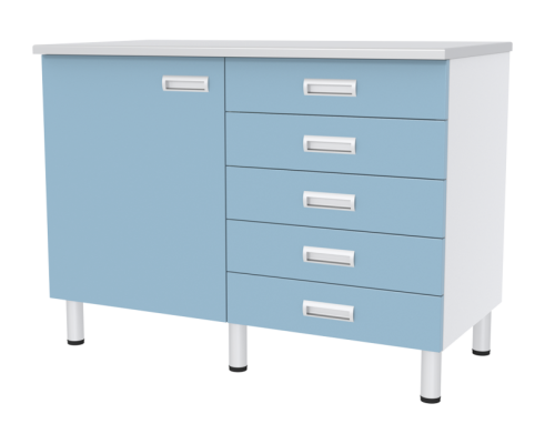 Стол лабораторный двухтумбовый с дверью и ящиками МЕГИ ForLab СЛ-04-215 (СЛ-04-МСК)