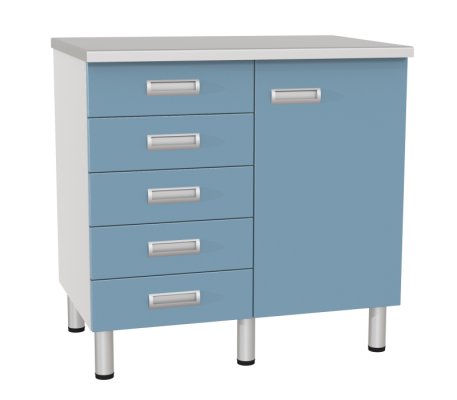 Стол лабораторный двухтумбовый с дверкой, полкой и ящиками МЕГИ ForLab СЛ-03-212 (СЛ-03-МСК)