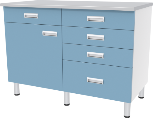 Стол лабораторный двухтумбовый с дверкой и ящиками МЕГИ ForLab СЛ-04-217 (СЛ-04-МСК)