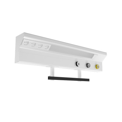 Консоль медицинская палатная 3 клапана (кислород, вакуум, сжатый воздух), 4 розетки, 2 светильника, рельс,длина 1100мм МЕГИ МСК-350.0011.110.2.21.1050.123-SSAAAA