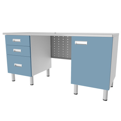 Стол лабораторный с двумя тумбами, дверкой и 3 ящиками МЕГИ ForLab СЛ-05-117 (СЛ-05-МСК)