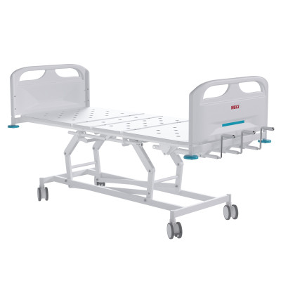 Кровать медицинская функциональная 4-секционная MEGI Spin 2 с винтовым механизмом, пластиковыми спинками и ложем из стального листа