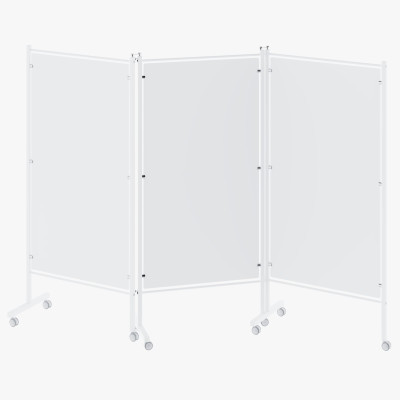 Ширма медицинская МЕГИ 4Hospitals МСК-3303П трехсекционная с экранами из пластика на колесах