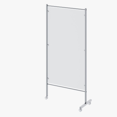 Ширма медицинская МЕГИ 4Hospitals МСК-5303П односекционная из нержавеющей стали с экранами из пластика на колесах