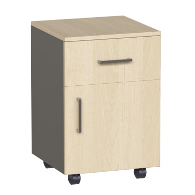 Тумба подкатная на колесиках с 1 ящиком и дверцей MG-011